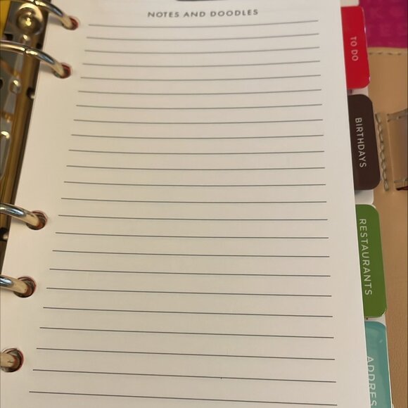 Kate Spade New York 6-Ring Zip Planner Binder – Hot Pink Interior w/Inserts - Picture 13 of 14